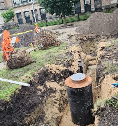 +Picture 3 of the new meter vault at 5138 W. Winnemac Ave