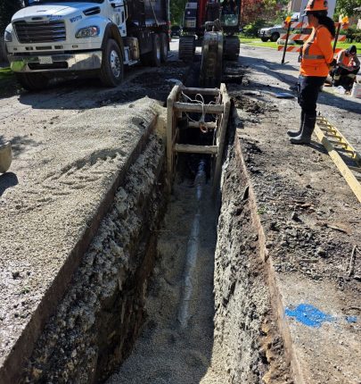+Picture 5 of water main installation on N. Kercheval Ave north of N. Kerbs Ave