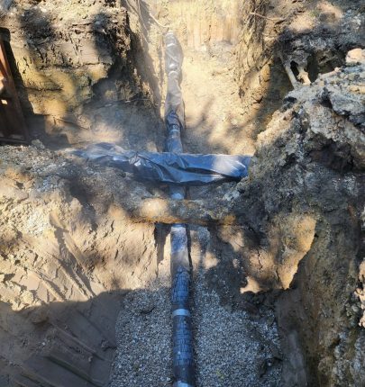 +Picture 6 of the replaced damaged 6 Inches clay PD with ductile iron pipe at 5054 W. Winnemac Ave