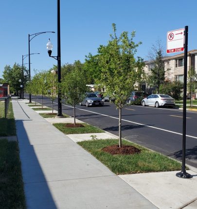 Results of concrete restoration, landscaping, lighting, signing, etc