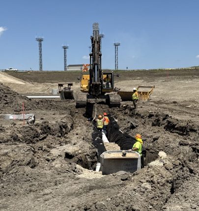 WO 9 Central Detention Basin Installing Underdrains in the West Side of the Central Detention Basin