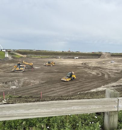 WO 9 Central Detention Basin Placing and Leveling Quicklime Modified Soil in Central Detention Basin